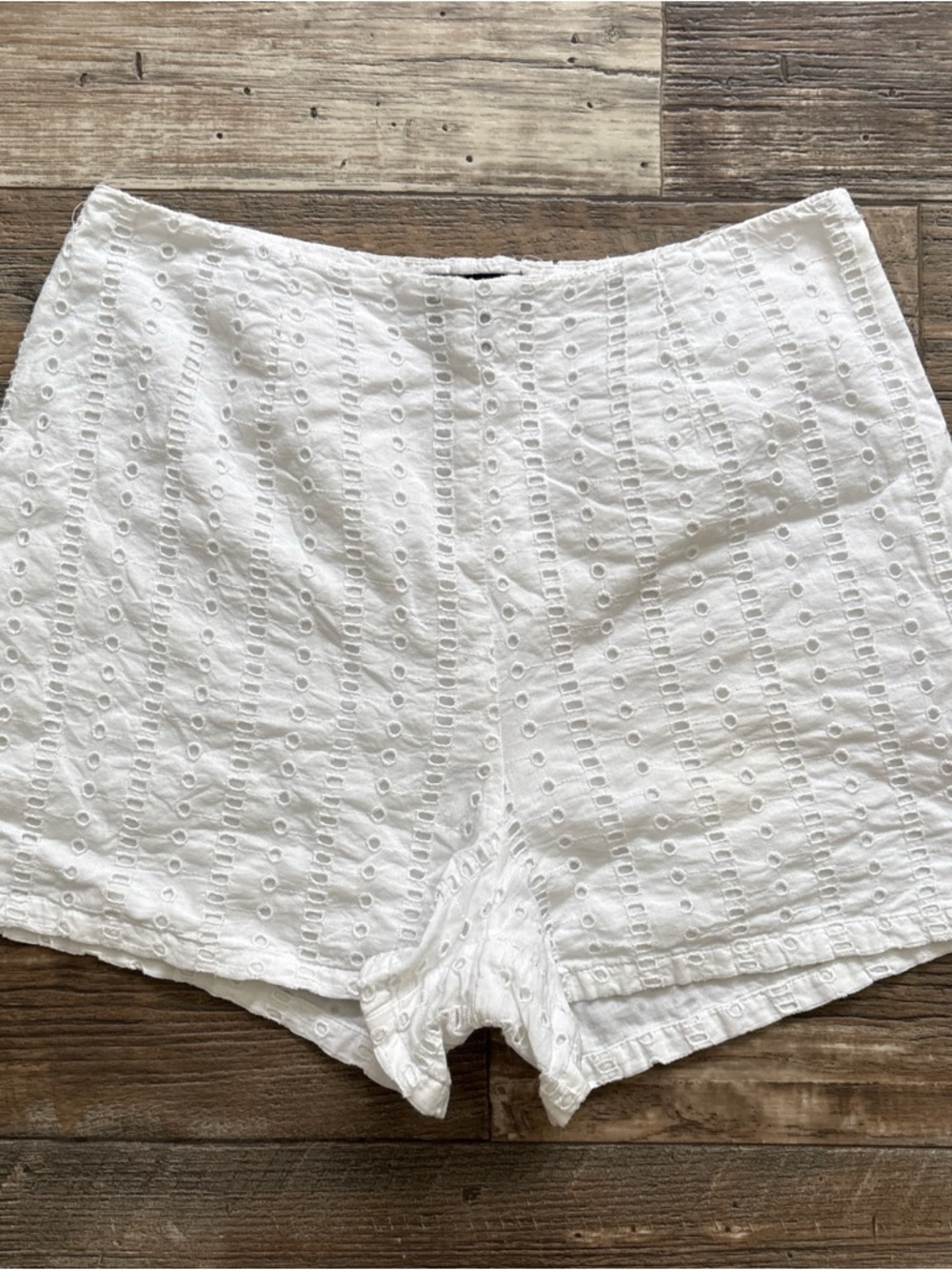 a.n.a White Eyelet Cotton Shorts